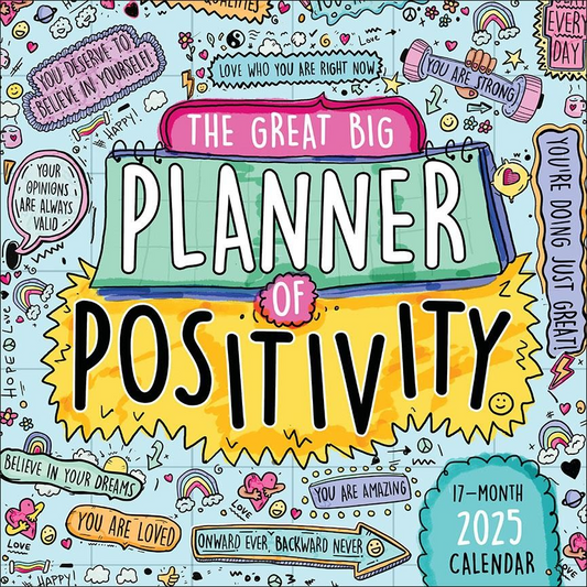 BROWN TROUT GREAT BIG PLANNER OF POSITIVITY 2025 SQUARE CALENDAR