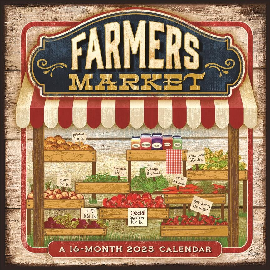 BROWN TROUT FARMER'S MARKET 2025 SQUARE HOPPER CALENDAR