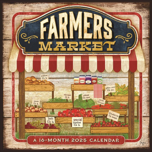 BROWN TROUT FARMER'S MARKET 2025 SQUARE HOPPER CALENDAR