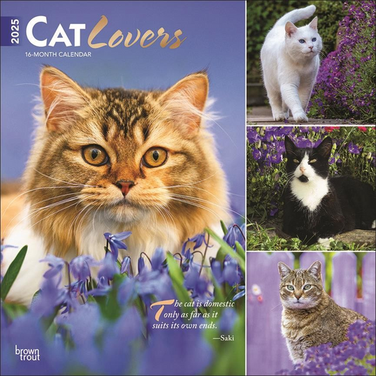 BROWN TROUT CAT LOVERS 2025 SQUARE FOIL CALENDAR