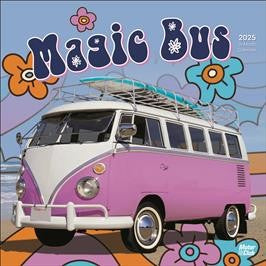 BROWN TROUT MAGIC BUS 2025 SQUARE MOTOR CLUB CALENDAR