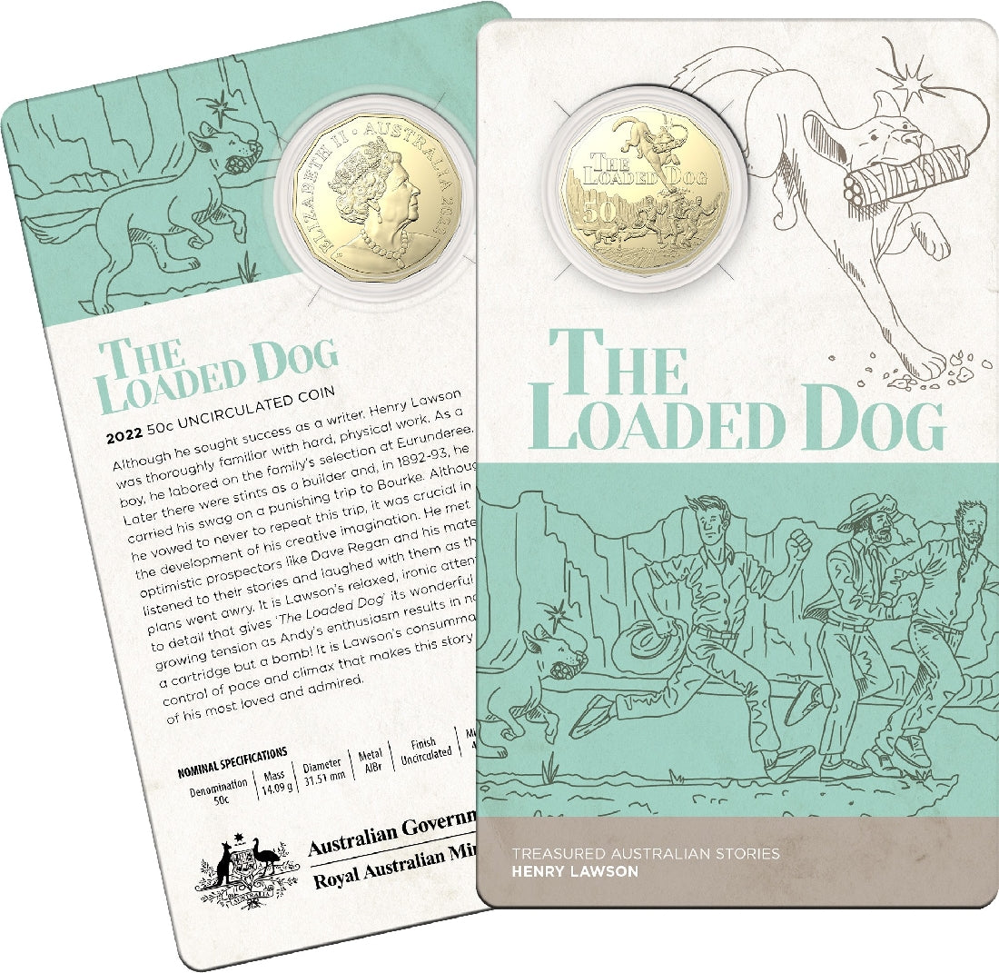 HENRY LAWSON LOADED DOG 2022 50C ALBR UNCIRCULATED COIN