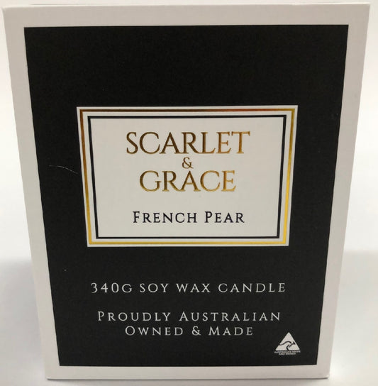 CANDLE SOY WAX 380G FRENCH PEAR